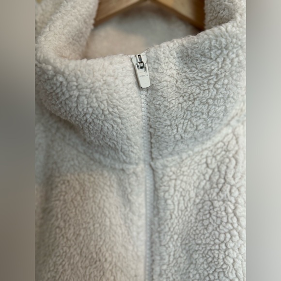 ATHLETA Tugga Sherpa Bomber Jacket Natural White Zip Front - Picture 7 of 9